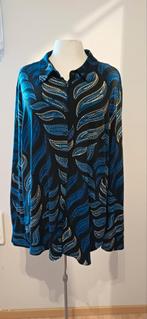 Zwarte blouse met kobalt blauwe accenten,  maat xxl (+/_44), Kleding | Dames, Blouses en Tunieken, Ophalen of Verzenden, Zo goed als nieuw