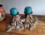 Leuke Kaarsenhouder van drijfhout, Huis en Inrichting, Woonaccessoires | Kandelaars en Kaarsen, Ophalen of Verzenden, Bruin, Hout