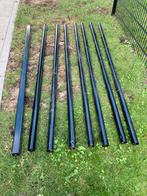 Palen voor dubbelstaafs hekwerk., Tuin en Terras, Ophalen, Zo goed als nieuw, IJzer, Dubbelstaafmat hekwerk