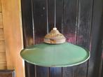 Groen emaille hanglamp , frans geëmailleerde hanglamp, Ophalen of Verzenden