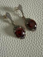 M179/Vintage Prachtige Grote GRANAAT oorbellen, Sieraden, Tassen en Uiterlijk, Oorbellen, Gebruikt, Verzenden, X, Zilver