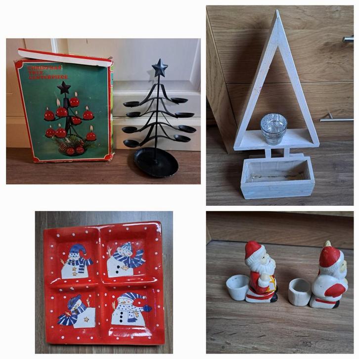 Diverse Kerstdecoratie - Kandelaars, Schaal, Ornamenten, Diversen, Kerst, Gebruikt, Ophalen of Verzenden