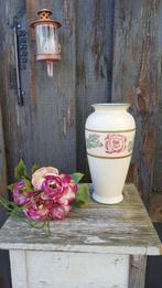 Vintage vaas, aardewerk, wit rozen. Scheurich, 575-22. 3A2, Antiek en Kunst, Ophalen of Verzenden