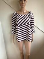 Marc Cain top blouse maat 36/38 wit blauw rood gestreept, Maat 38/40 (M), MARCCAIN., Wit, Ophalen of Verzenden