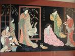 antiek JAPANS paneel ancient JAPANESE screen lacquered wood, Antiek en Kunst, Ophalen
