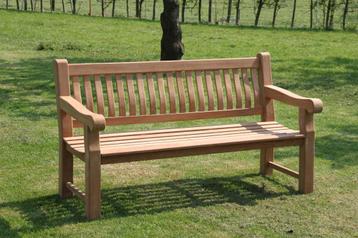 Robuuste teak tuinbank 166 cm 5 cm dik beschikbaar voor biedingen