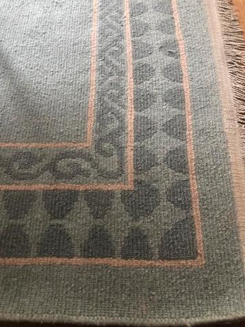 Tapijt vloerkleed kelim grijsgroen grijsblauw 2x2.50