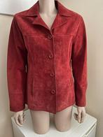 Suede jasje, rood, maat 38/40, Maat 38/40 (M), Jasje, Gedragen, Rood