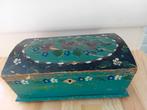 antieke houten kistje blauw, Ophalen, Gebruikt, Minder dan 50 cm, Minder dan 50 cm