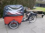 Bamboe elek bakfiets met 2 accu,s, 4 kinderen of meer, Gebruikt, Huif, Ophalen