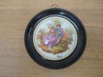 Limoges porseleinen wandtegel schilderij in zwarte lijst, Ophalen of Verzenden, Gebruikt, Porselein, Overige typen