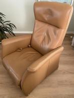 relaxstoel met voetensteun, Huis en Inrichting, Fauteuils, Ophalen, Gebruikt, Leer
