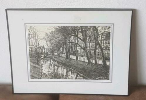 Tekening / prent Het Laantje Amersfoort, Antiek en Kunst, Kunst | Tekeningen en Foto's, Ophalen