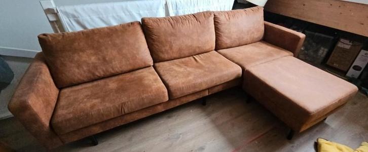 4-zitsbank Collin van Leenbakker met hocker, Huis en Inrichting, Banken | Bankstellen, Zo goed als nieuw, Rechte bank, Vierpersoons of meer