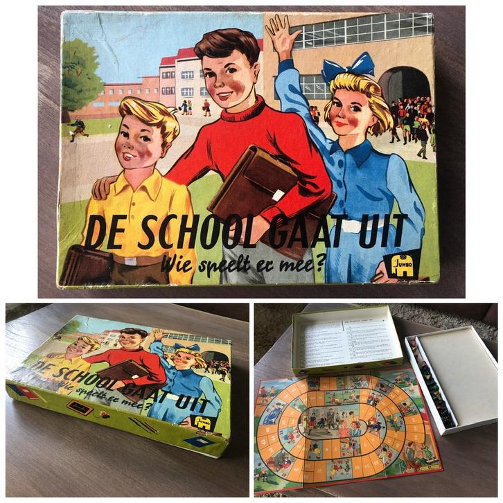 Bordspel De school gaat uit, Antiek en Kunst, Antiek | Speelgoed, Ophalen of Verzenden