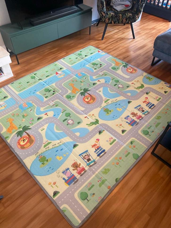 XXL Foam Speelmat - 180cm - Opvouwbaar & Omkeerbaar, Kinderen en Baby's, Speelgoed | Speelkleden, Zo goed als nieuw, Ophalen