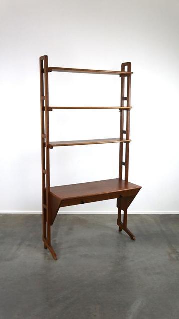 Vintage jaren ’60 open kast/legkast met 1 lade, 3 planken beschikbaar voor biedingen