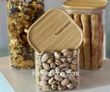 Tupperware Clear storage bamboe voorraad bus 550ml bewaarbak beschikbaar voor biedingen