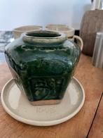 Diep groen gember pot potje gemberpotje gember brocante, Ophalen of Verzenden