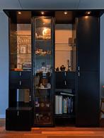 Wandkasten zwarte Hülsta, Huis en Inrichting, Ophalen, Gebruikt, Met deur(en), 25 tot 50 cm