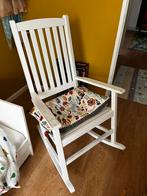 Mooie massief houten schommelstoel, Huis en Inrichting, Stoelen, Ophalen, Gebruikt, Wit, Landelijk