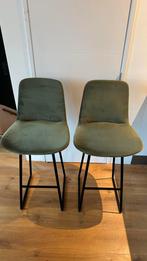 Barstoel Mowkan moss groen - zwart onderstel - 2 stuks, Huis en Inrichting, Barkrukken, Ophalen, Met voetsteun, Zo goed als nieuw
