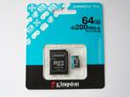 Kingston micro SD kaart 64GB voor 4K HD nieuw 200 MB/s, SD, Nieuw, Ophalen of Verzenden, Customerservice@kingston.eu