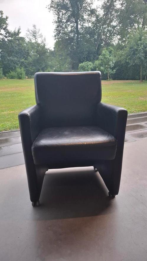 6x leren eetkamerstoel, Huis en Inrichting, Fauteuils, Gebruikt, Minder dan 75 cm, Ophalen