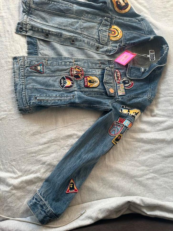 Bape Outfit + Spijkerjas  Quinns - Nieuw!, Kleding | Heren, Jassen | Zomer, Nieuw, Maat 52/54 (L), Blauw, Ophalen of Verzenden