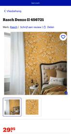 Rasch vliesbehang geel met bloemen / bloesem, Huis en Inrichting, Stoffering | Behang, Ophalen, Minder dan 10 m², Geel