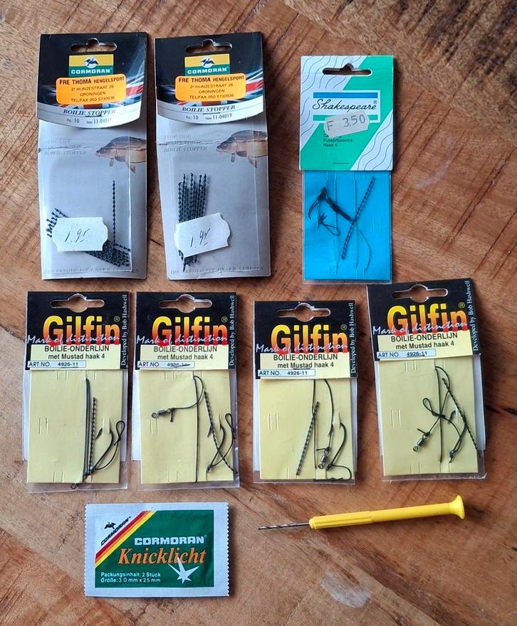 Visbenodigdheden: Boilie stoppers, onderlijnen, haak, Watersport en Boten, Hengelsport | Karpervissen, Ophalen of Verzenden