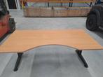 Ergonomisch bureau, houten blad, verstelbaar,, Ophalen, In hoogte verstelbaar, Zo goed als nieuw, Bureau
