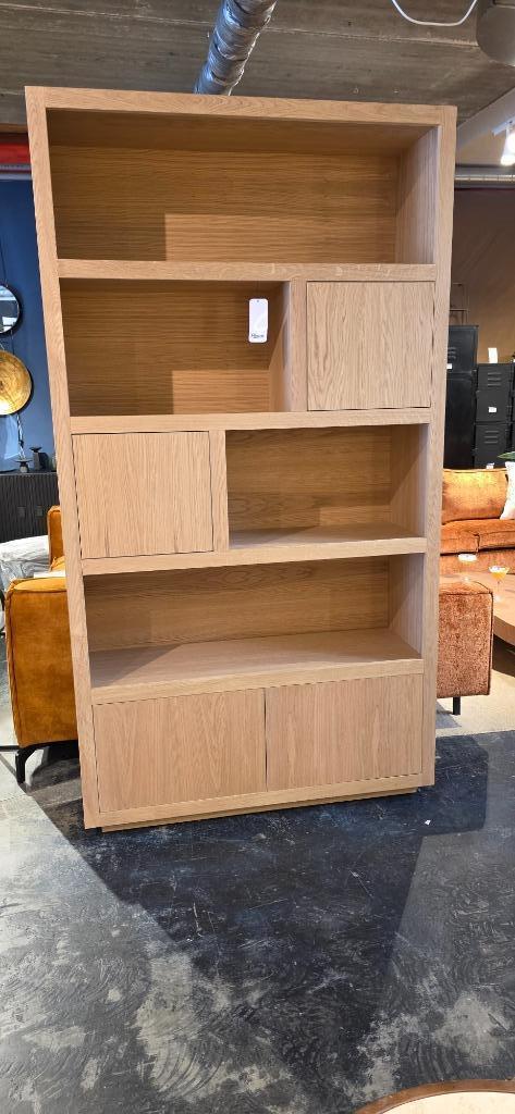 Opbergkast Vakkenkast Eikenhout 120 cm – Naturel | Showmodel, Huis en Inrichting, Kasten | Wandmeubels, Zo goed als nieuw, 200 cm of meer