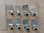 8 Schuifdeur wielen (25mm) met scharnieren, Doe-het-zelf en Verbouw, Deuren en Horren, Gebruikt, Binnendeur, Ophalen of Verzenden