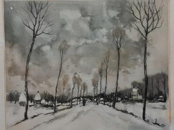 Kleuren Litho van Roger Hebbelinck naar een werk van Saverys beschikbaar voor biedingen