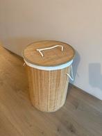 Bamboe wasmand met deksel, Ophalen, Zo goed als nieuw, Beige, Overige typen
