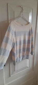 Zenggi cashmere trui, ecru/ babyblue gestreept M, Kleding | Dames, Truien en Vesten, Zenggi, Verzenden, Zo goed als nieuw, Maat 38/40 (M)