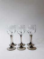 SET VAN 6 VINTAGE GLAZEN, BRUINE VOET | LUMINARC FRANCE, Ophalen of Verzenden