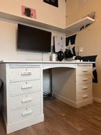 Oud bureau met 2 ladenblokken, Huis en Inrichting, Bureaus, Ophalen, Gebruikt