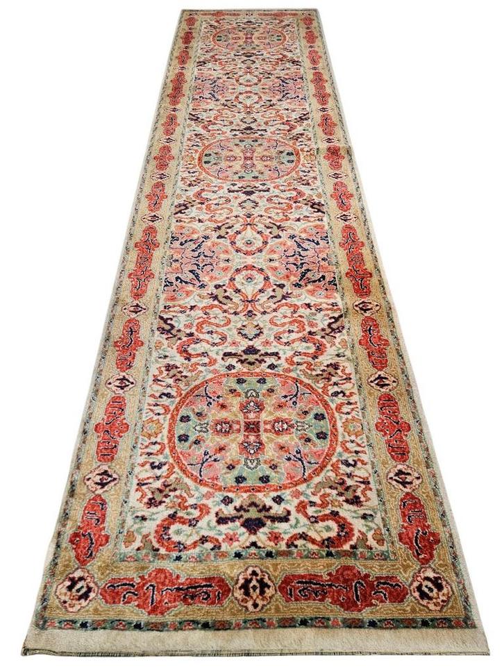 Vintage oosters wol Oriental vloerkleed loper 91x348cm, Huis en Inrichting, Stoffering | Tapijten en Kleden, Gebruikt, 50 tot 100 cm