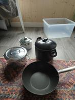 Diverse Pannenset - Koekenpan, Kookpan, Wok, Huis en Inrichting, Keuken | Potten en Pannen, Gebruikt, Ophalen of Verzenden, Rvs