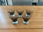 5 vintage coupes/waterglazen rookglas Jaren '70, Verzamelen, Glas en Borrelglaasjes, Ophalen of Verzenden, Zo goed als nieuw, Waterglas