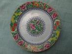 Antiek Famille Jaune Rose Wandbord 22,7 cm Gekramd, Antiek en Kunst, Ophalen of Verzenden