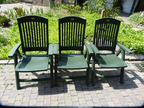 3 stuks Hartman Prestige Selection tuinstoelen verstelbare r, Tuin en Terras, Tuinstoelen, Gebruikt, Kunststof, Inklapbaar, Verstelbaar
