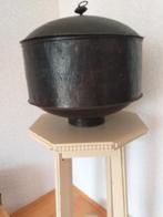 Vintage Vuurpot Metaal met decor, Ophalen of Verzenden