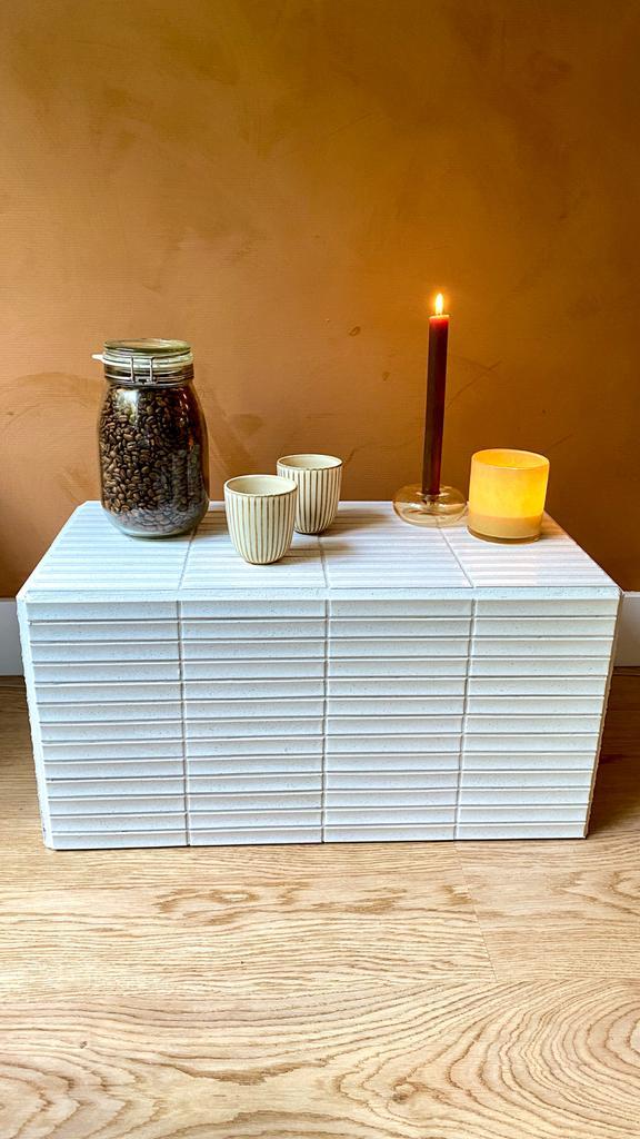 Mooie Mozaïek Tegeltafel / Koffietafel, Huis en Inrichting, Tafels | Salontafels, Gebruikt, Minder dan 50 cm, 50 tot 100 cm, Rechthoekig