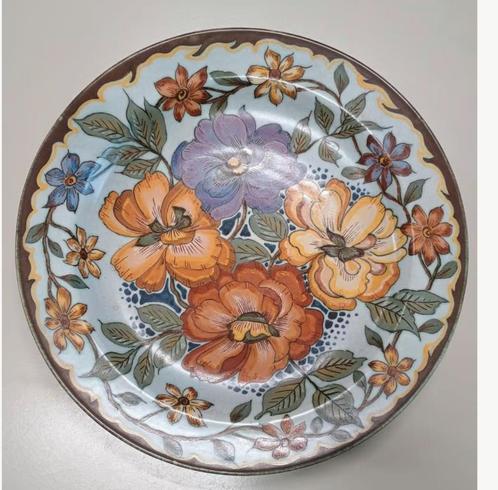 Prachtig KPZ Gouda Holland unica Plateel  wandbord  - schaal, Antiek en Kunst, Antiek | Keramiek en Aardewerk, Ophalen of Verzenden