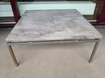 marmeren vierkante salontafel, Huis en Inrichting, Ophalen, Overige materialen, Gebruikt, 50 tot 100 cm