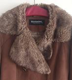 Prachtige suede jas met bontkraag, Ophalen, Zo goed als nieuw, Maat 38/40 (M), Bruin