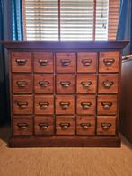 Houten Apothekerskast met 20 lades, Ophalen, Gebruikt, Vintage, 50 tot 100 cm